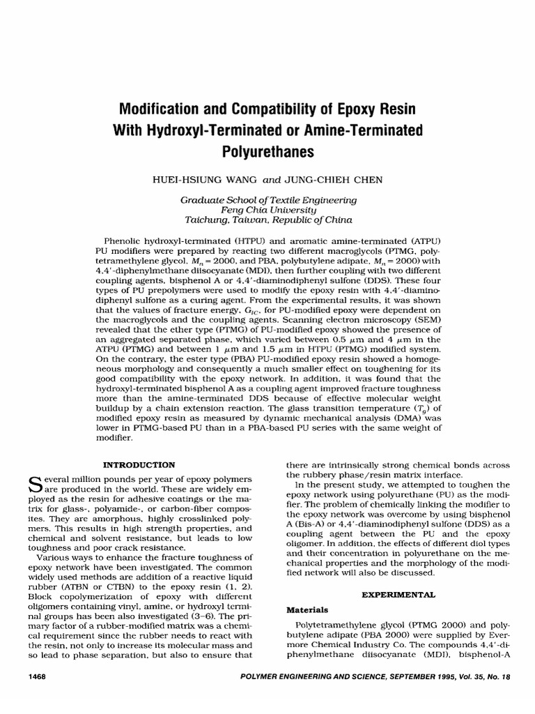 Epoxy Resin Modification with PU Additives | PDF | Epoxy | Fracture