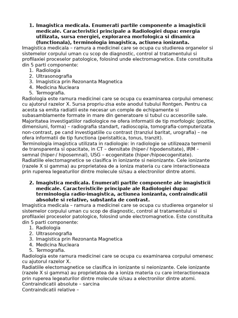 Examen Radiologie 1 | PDF
