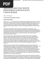Download PERMASALAHAN DAN SOLUSI PELESTARIAN KAWASAN KOTA LAMA KALIMAS  Saujana17 by Putri Kumara SN83882377 doc pdf