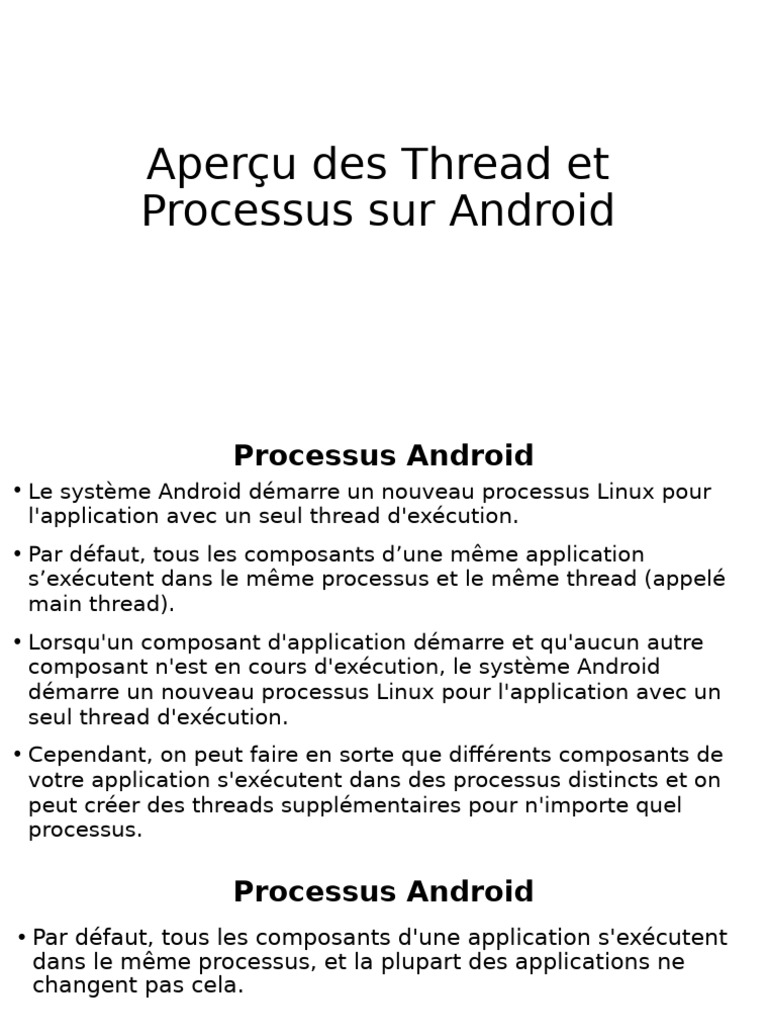 Threads et Processus sur Android | PDF | Thread (informatique ...