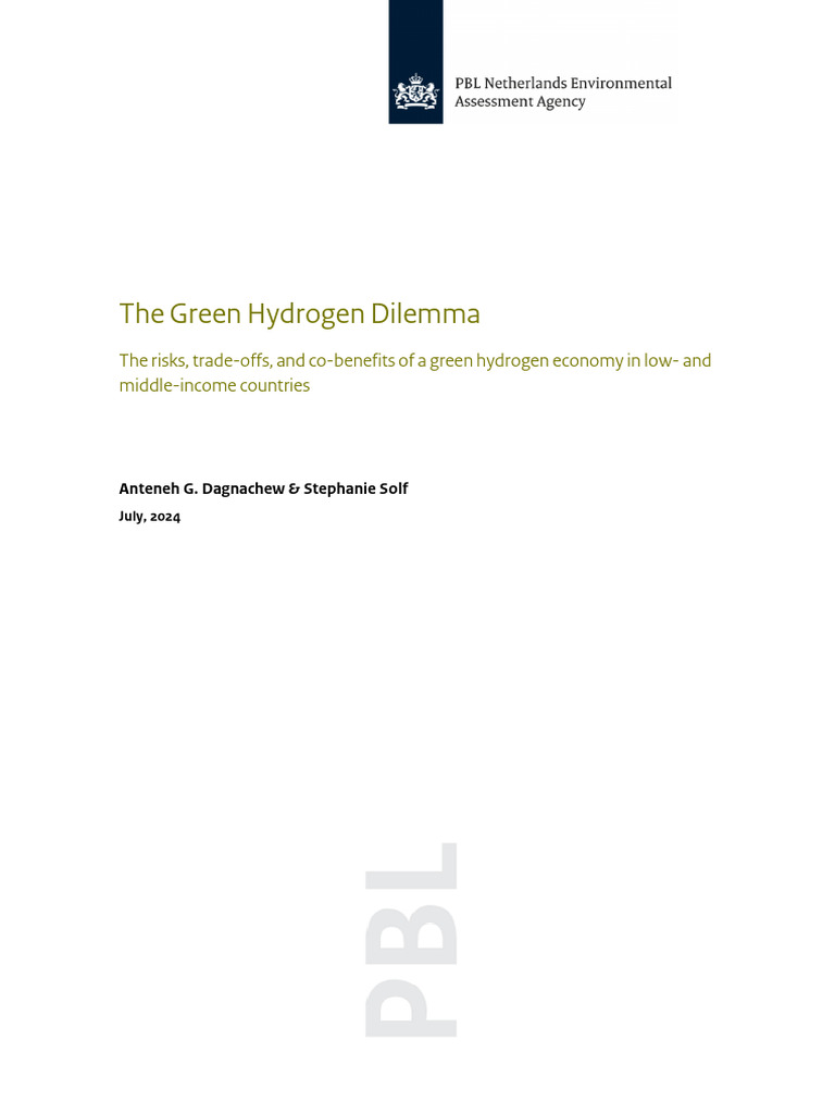 PBL 2024 The Green Hydrogen Dilemma - 5534 | PDF | Climate Change ...