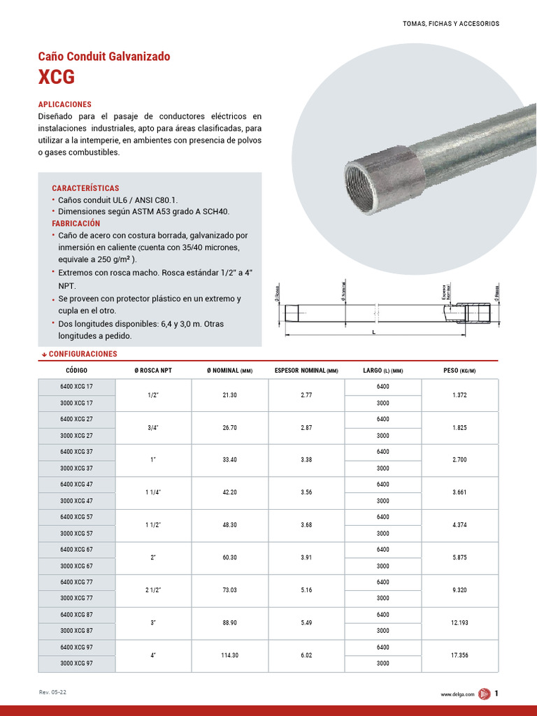 Caños Conduit Galvanizados para Electricidad | PDF | Materiales ...