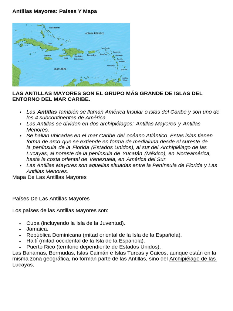 Antillas Mayore1 | PDF | Antillas Mayores | Antillas