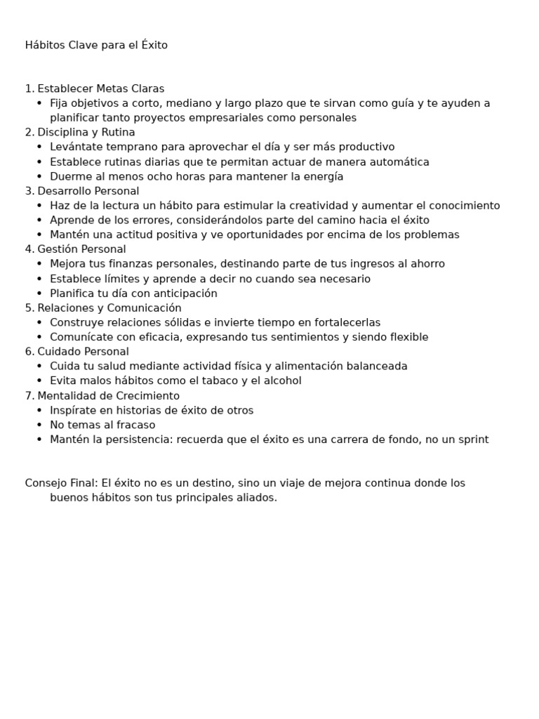 Hábitos Clave para El Éxito | PDF