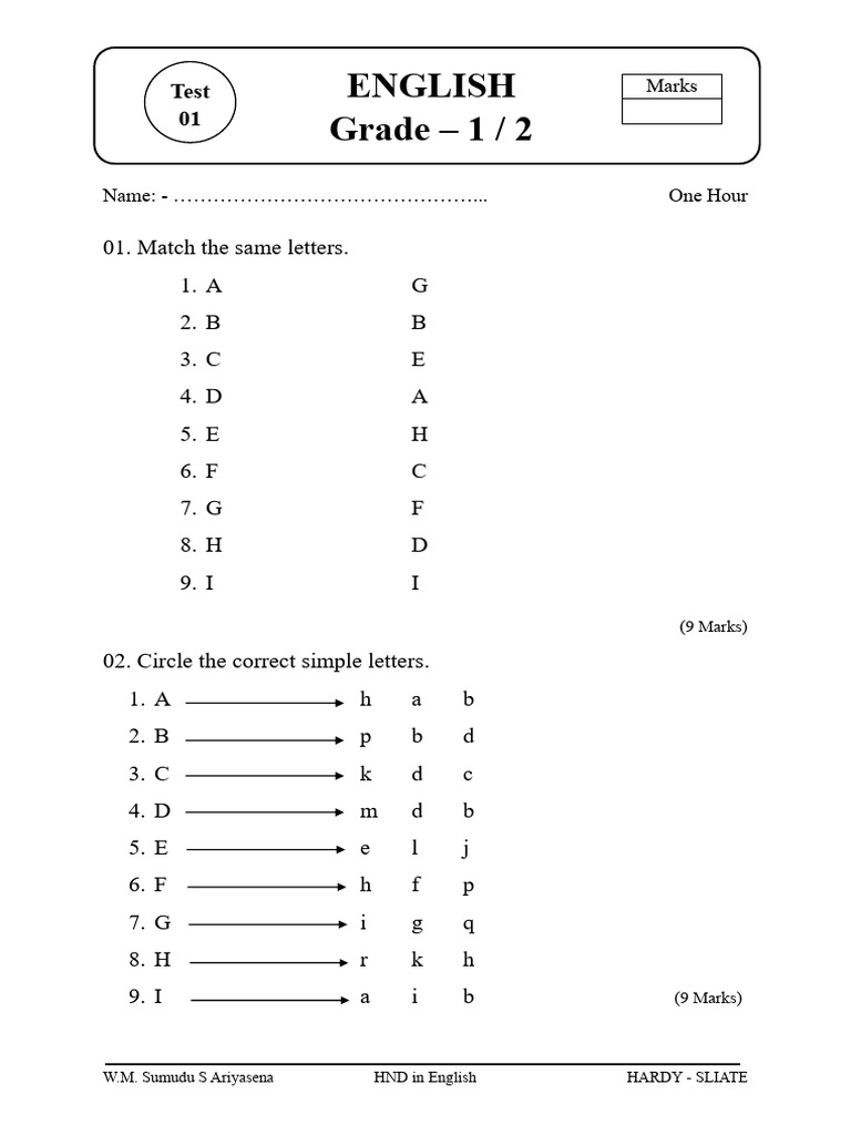 English Grade 1 2 3 Hardy Pdf