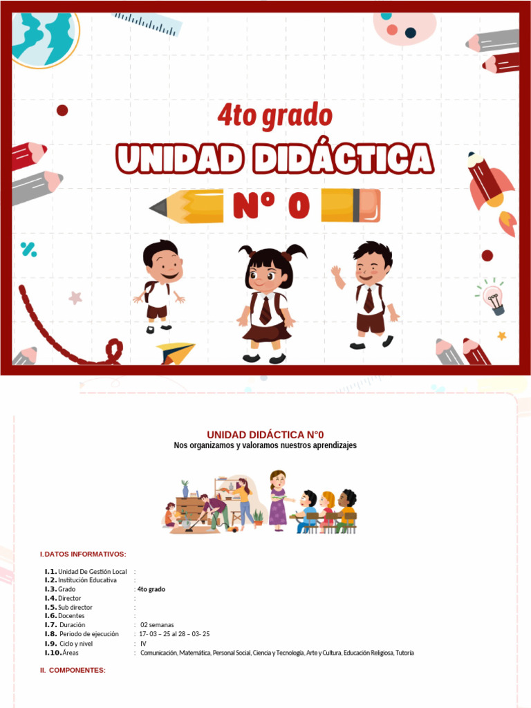 Organización y Aprendizajes en 4to Grado | PDF | Evaluación | Información