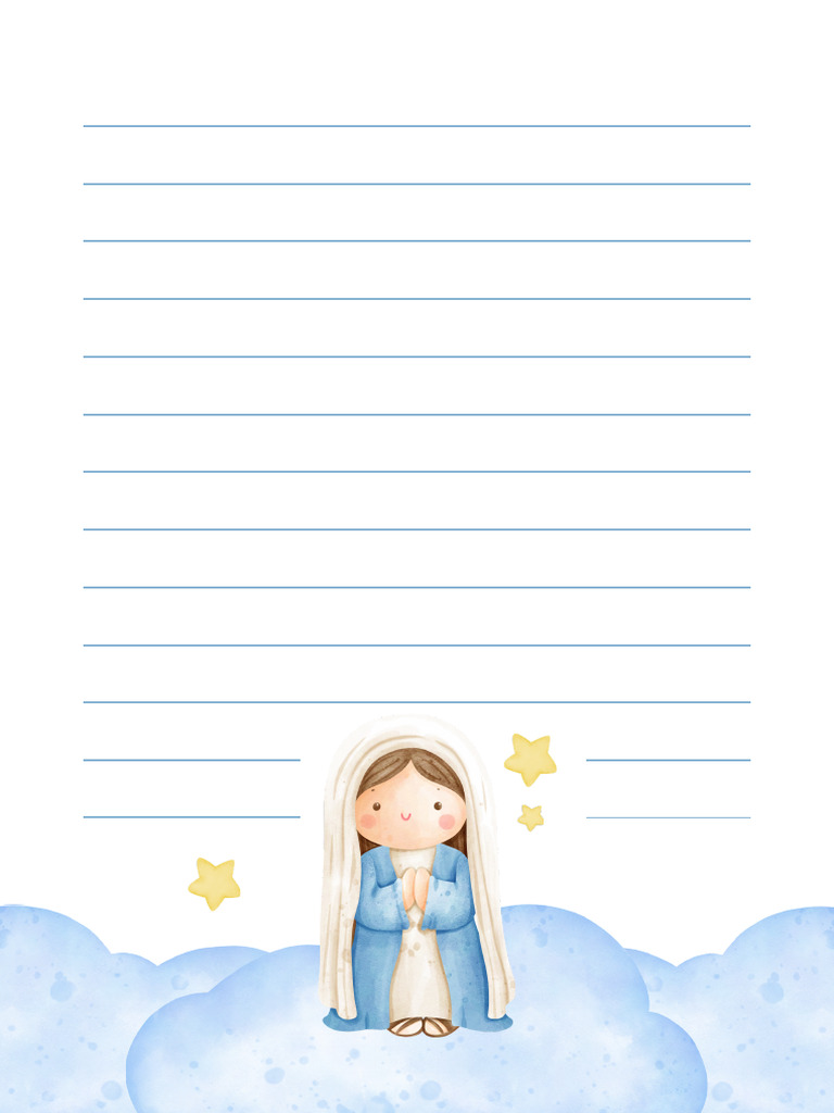 Documento a4 Papel de Carta Nossa Senhora Nuvem Azul | PDF