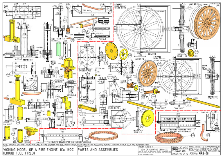 Fire Engine Model Assembly Drawing | PDF