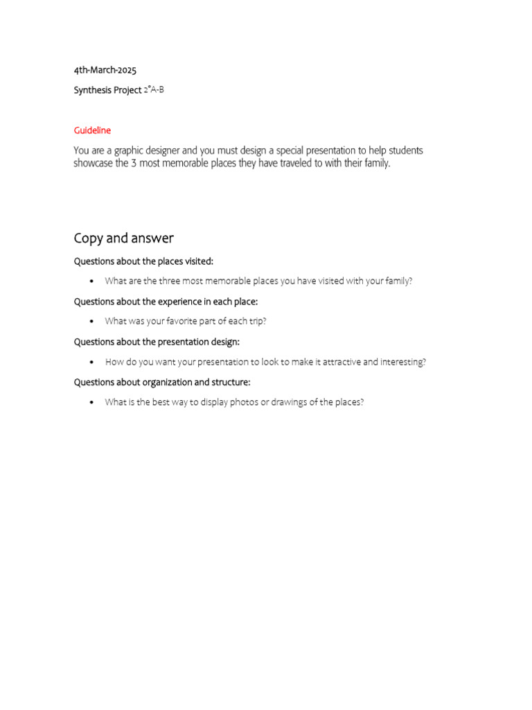 Synthesis Project 2°A-B | PDF