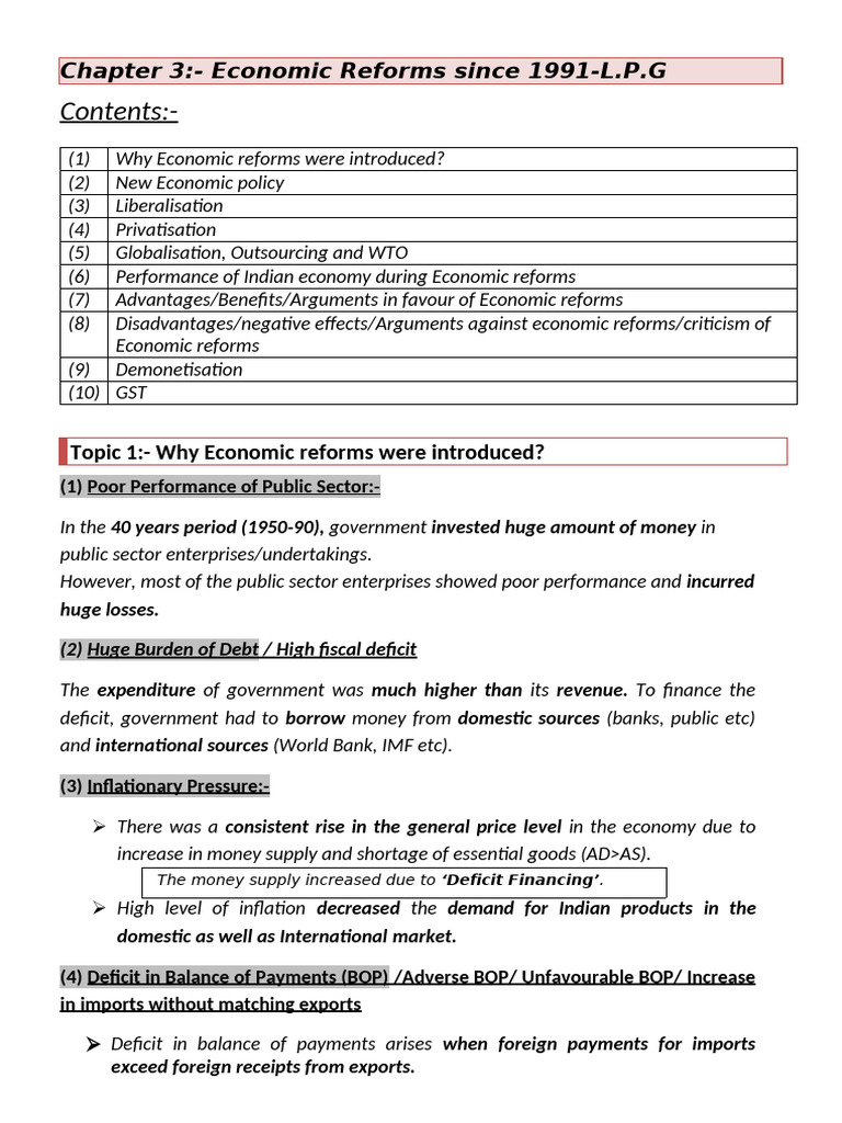 Economic Reforms in India Since 1991 | PDF | World Trade Organization ...