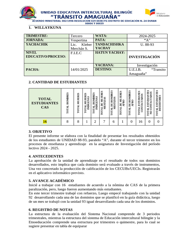 Resultados Tercer Trimestre 2025 | PDF | Cognición | Modificación de ...