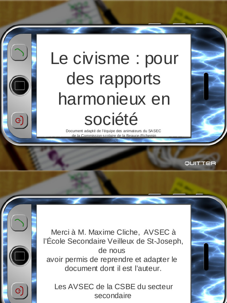 Civisme : Clé des rapports sociaux | PDF | Étiquette | Citoyenneté