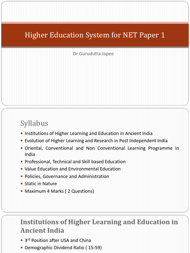 Ancient Indian Higher Education Overview | PDF | Vedas | Noble ...