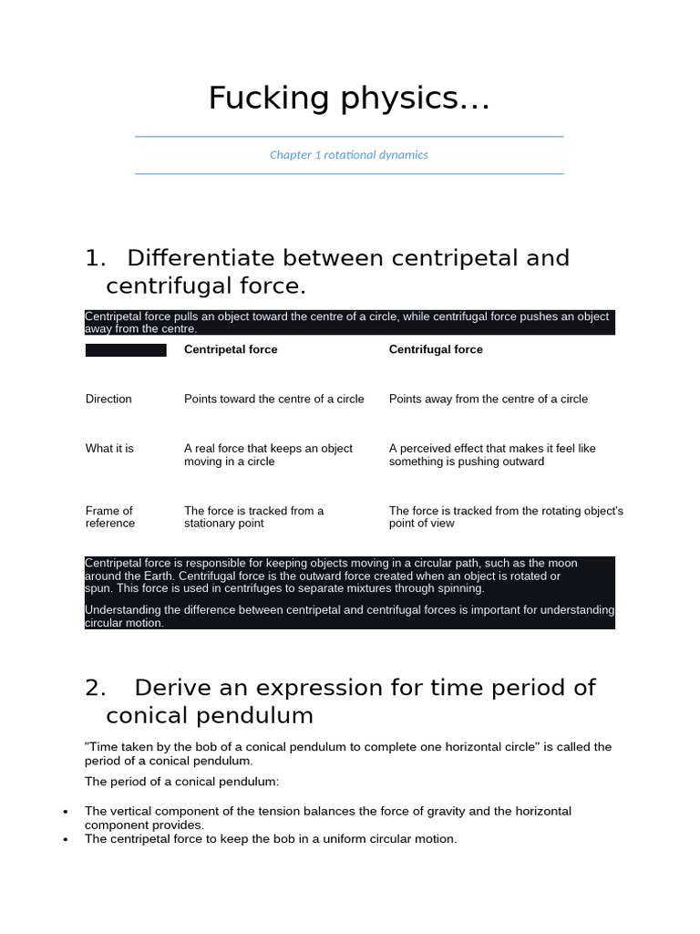 Understanding Rotational Dynamics Concepts | PDF | Rotation Around A ...
