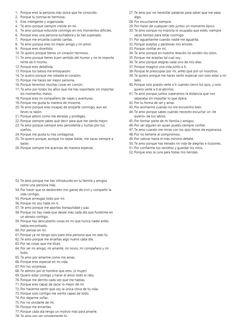 100 Razones para Amarte | PDF