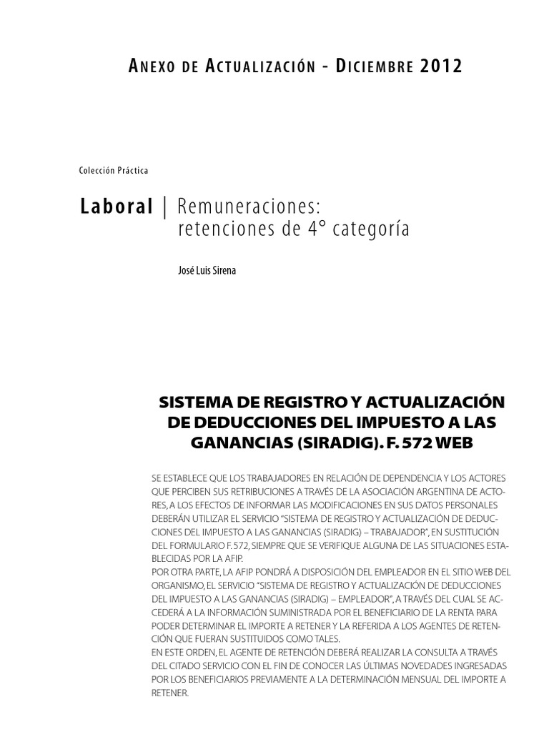 Anexo Remret4 201212 2 | PDF | Impuesto sobre la renta | Impuestos