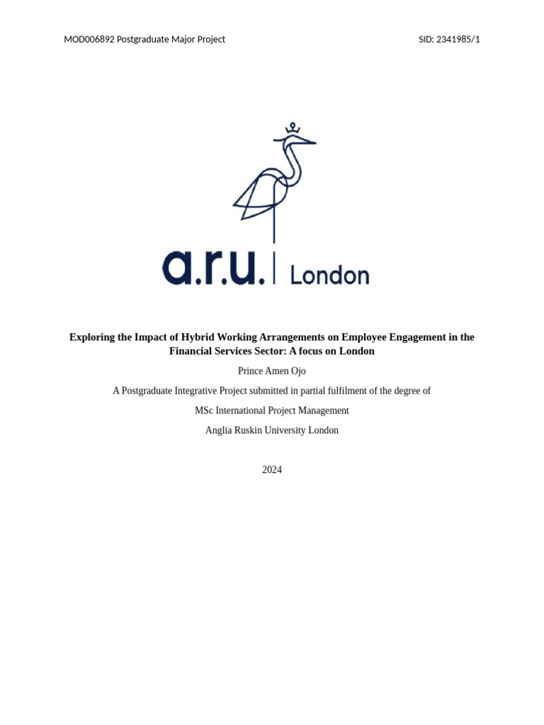 Hybrid Work Impact on Employee Engagement | PDF | Quantitative Research ...