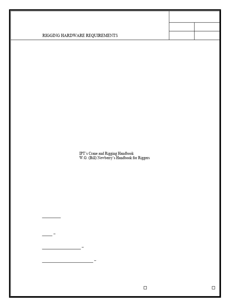 Rigging Hardware Requirements GI 7.029 | PDF | Rope | Crane (Machine)