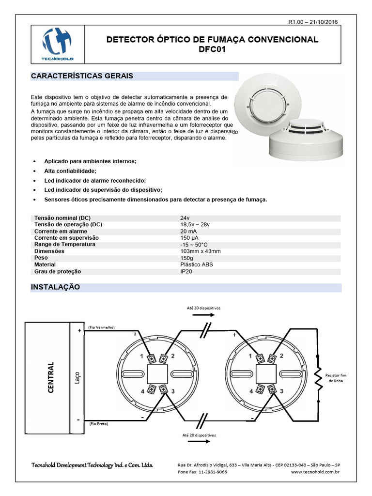 Detector Óptico de Fumaça DFC01: Características e Instalação | PDF ...