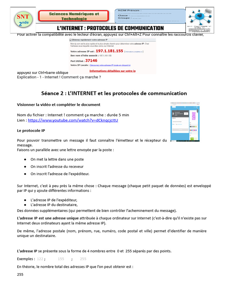 Comprendre l'adresse IP et Internet | PDF | Adresse IP | Système de ...