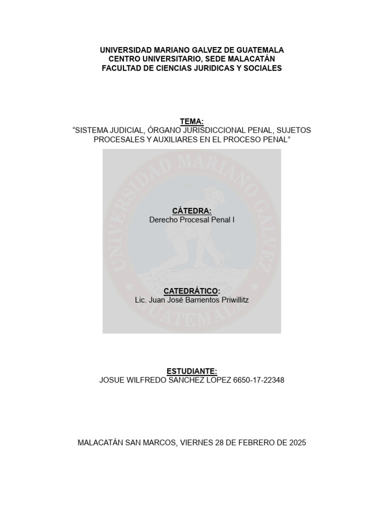 Estructura del Sistema Judicial Penal en Guatemala | PDF | Judicaturas ...