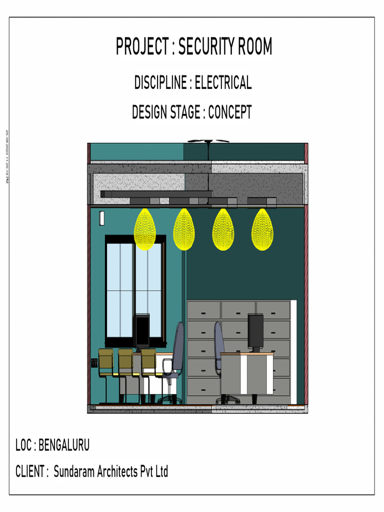 ELE - Security Room-25.08.23 | PDF | Electrical Wiring | Wire