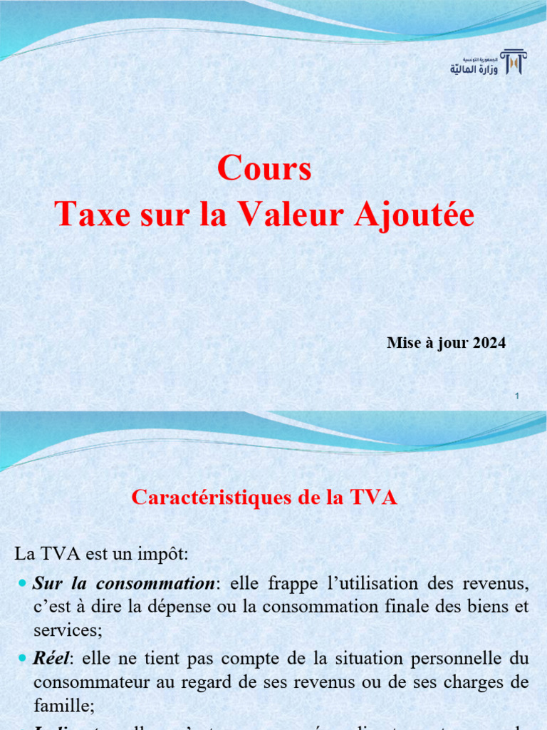 Code TVA en Tunisie 2024 | PDF | Taxe sur la valeur ajoutée | Impôts