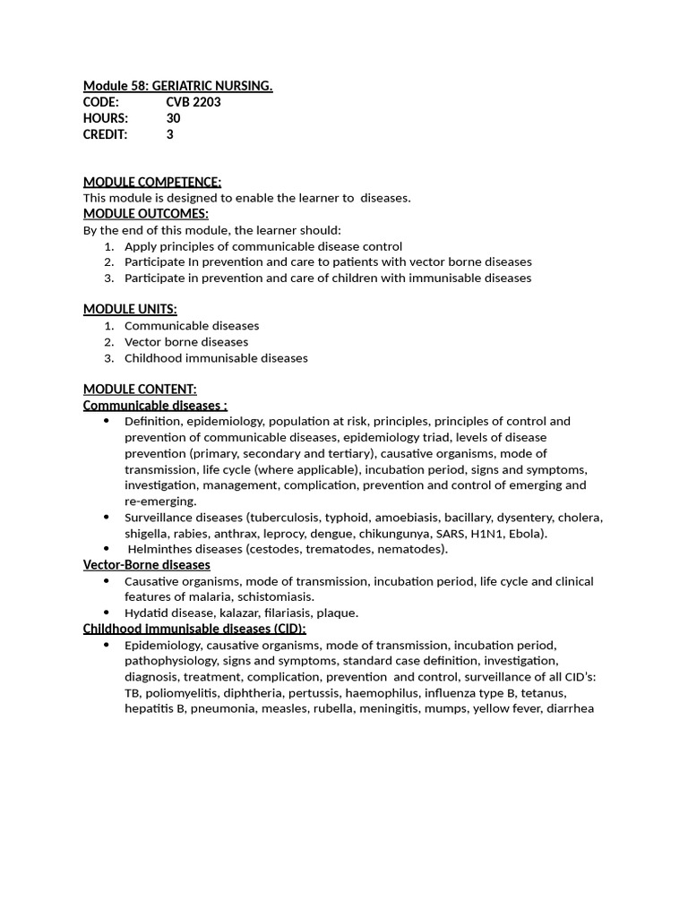 Module 58 Geriatric Nursing Pdf
