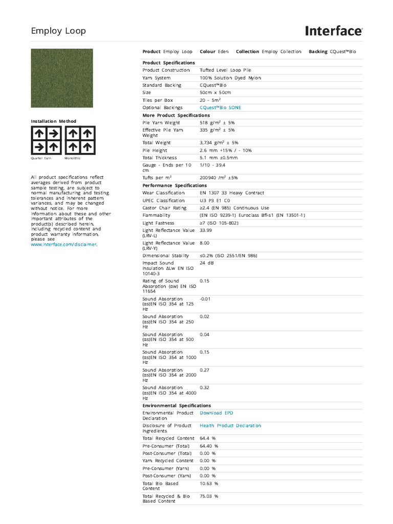 Interface - Employ Loop - Spec | PDF | Recycling | Life Cycle Assessment