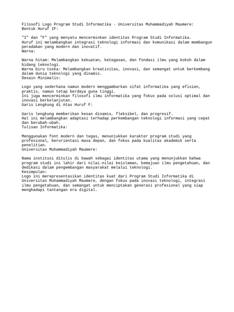 Filosofi Logo Informatika UMM Maumere | PDF