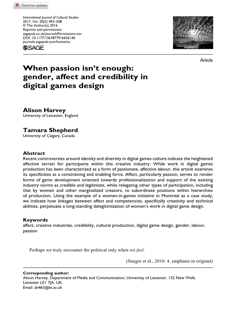 Gender and Affect in Game Design | PDF | Gender | Gender Studies