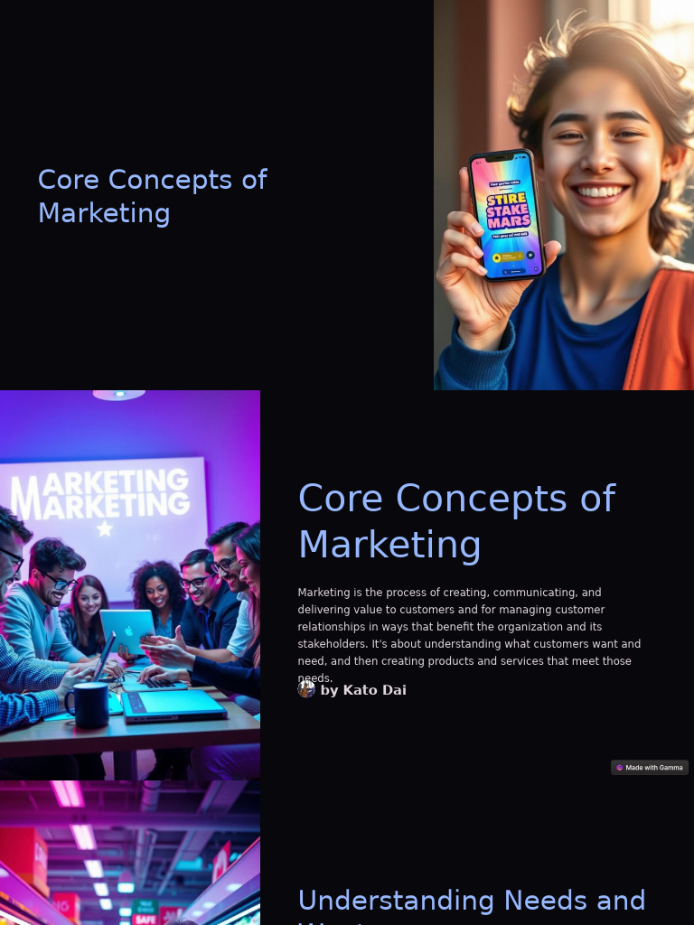 Core Concepts Of Marketing Pdf Marketing Product Business