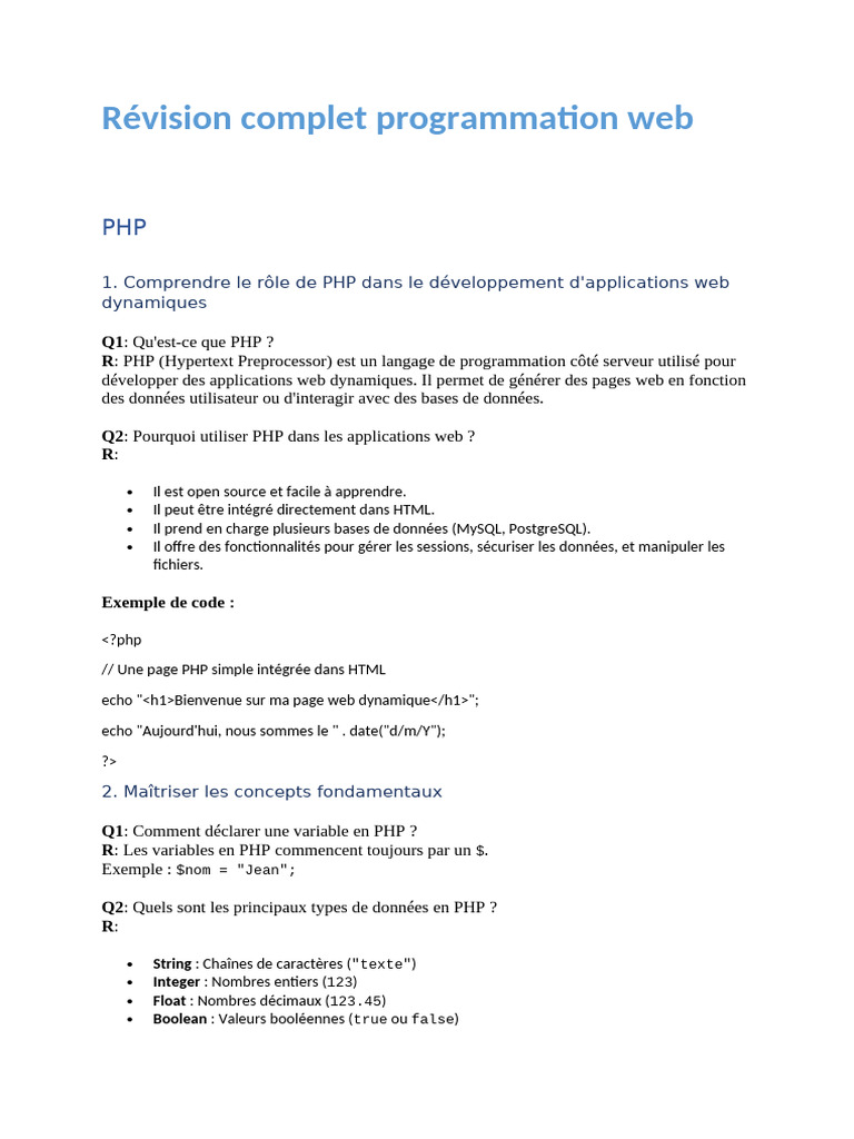 Guide complet sur PHP et MySQL | PDF | PHP | Programmation web
