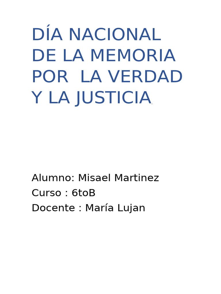 Día Nacional de La Memoria Por La Verdad y La Justicia | PDF