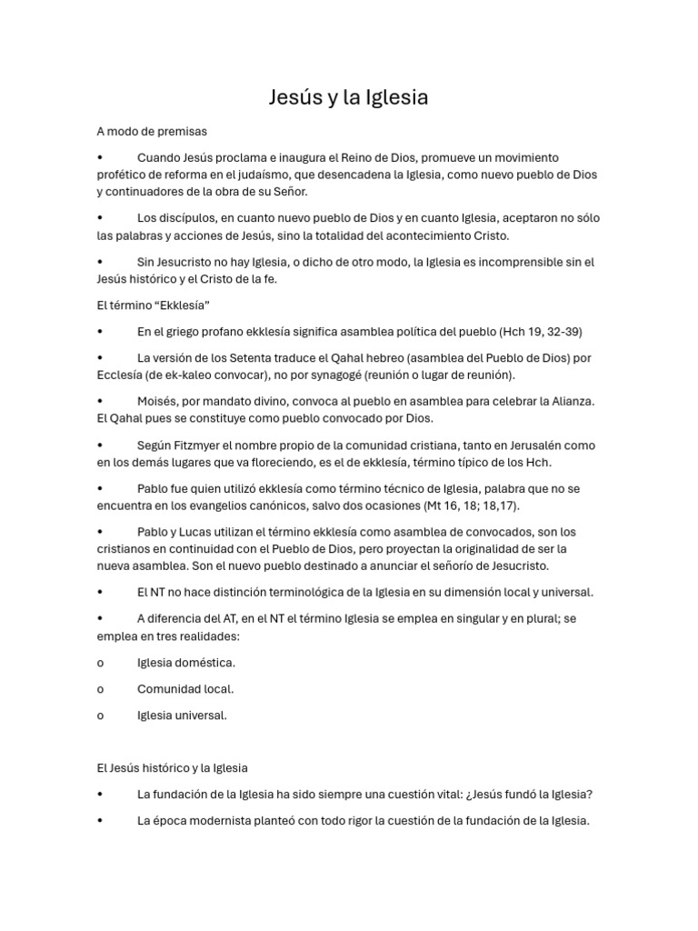 Jesús y la Fundación de la Iglesia | PDF | Jesús | Iglesia cristiana