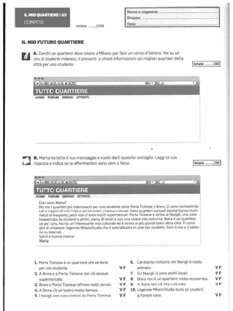 U3 Prove Di Verifica 24-30 | PDF