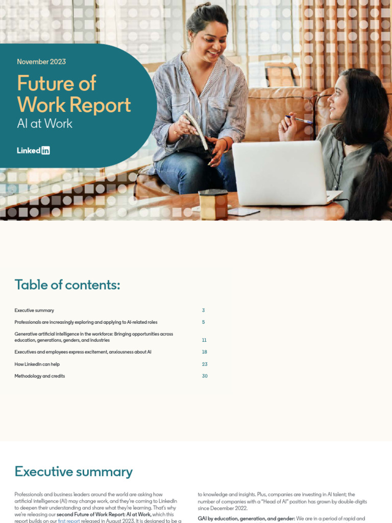 LINKEDIN Future of Work Report Ai November 2023 | PDF | Artificial ...