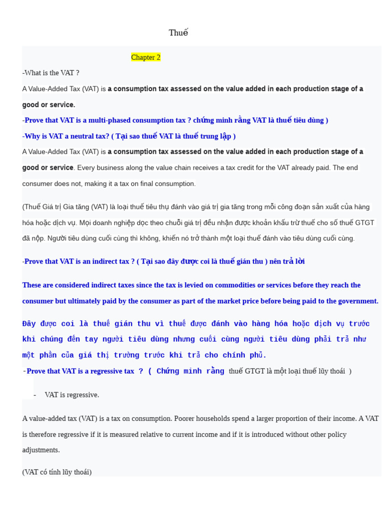 A Consumption Tax Assessed On The Value Added in Each Production Stage ...