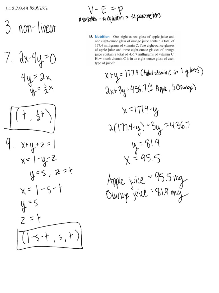 Linear Solution 1.1 HW | PDF | Applied Mathematics | Equations