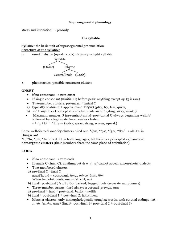 Stress and Intonation | PDF | Stress (Linguistics) | Syllable