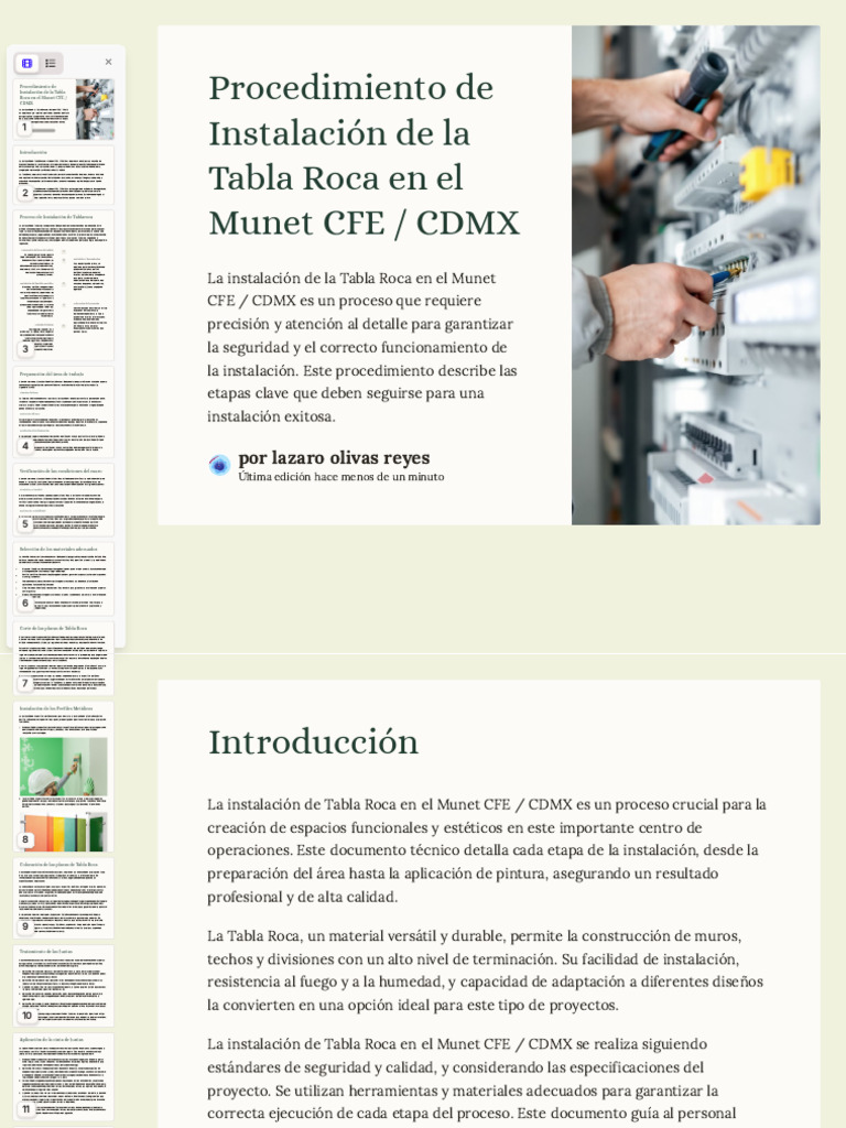 Procedimiento de Instalación de La Tabla Roca | PDF | Paneles de yeso ...
