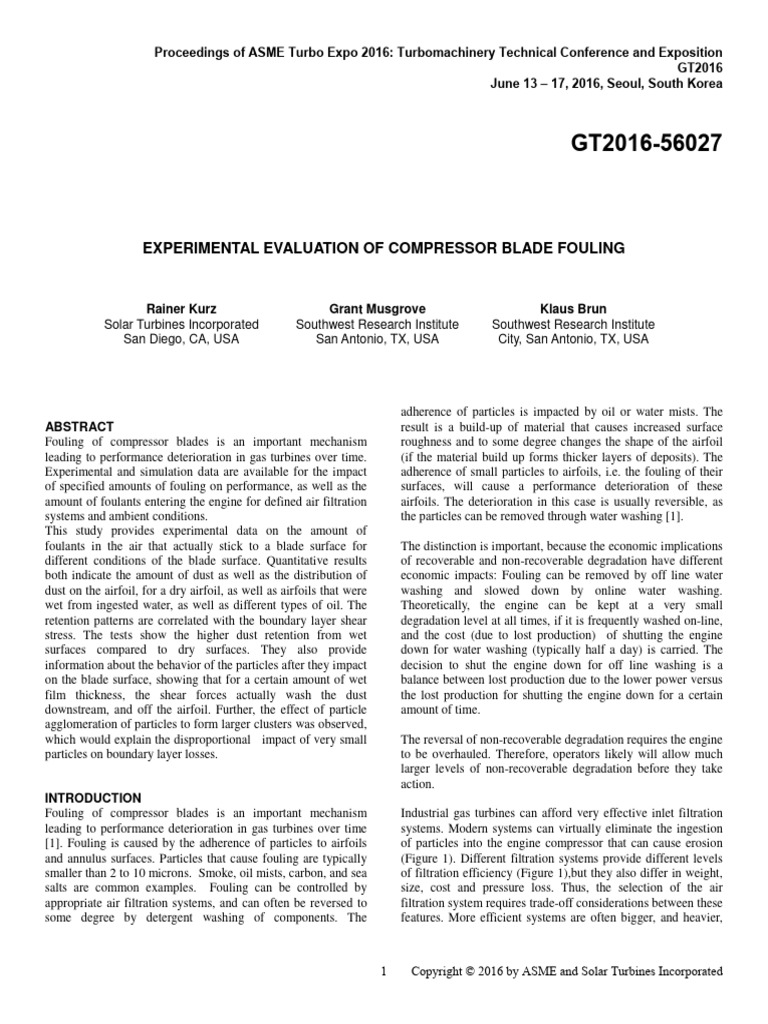 Compressor Blade Fouling Analysis | PDF | Airfoil | Wind Tunnel