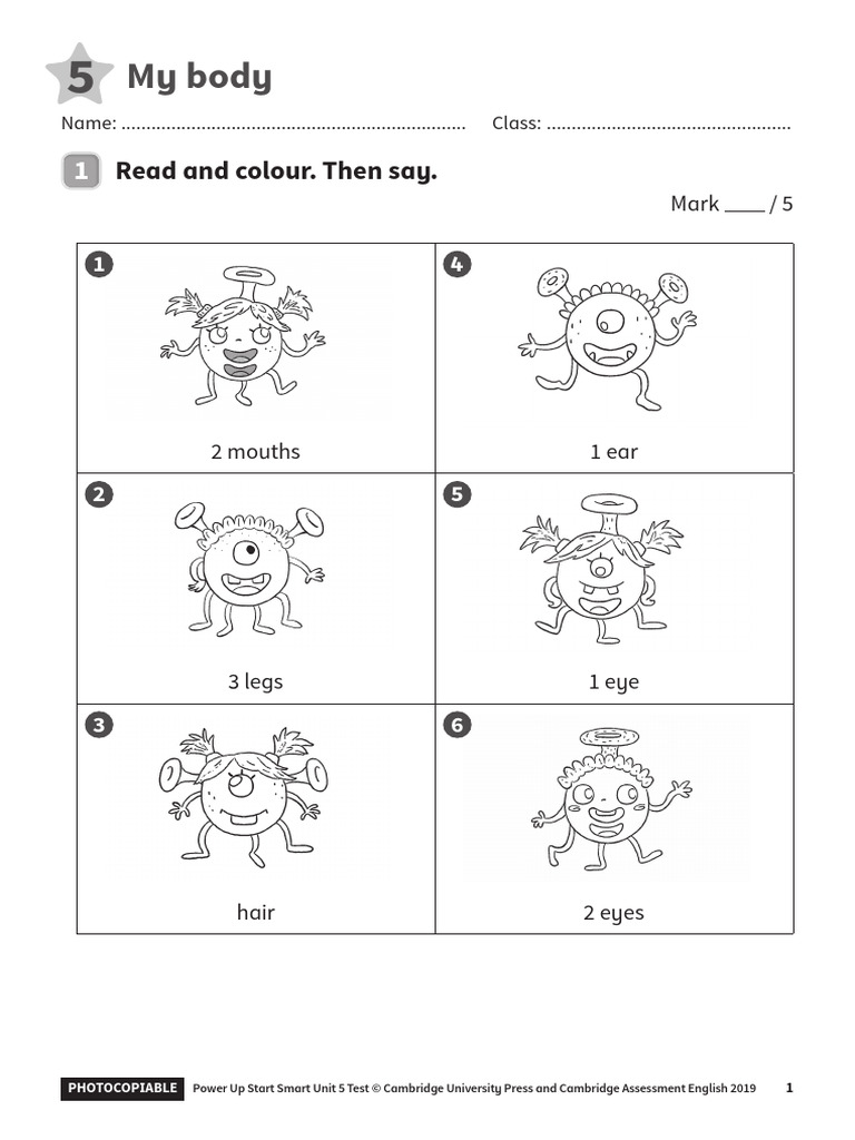Unit 5 Test: My Body Activities | PDF