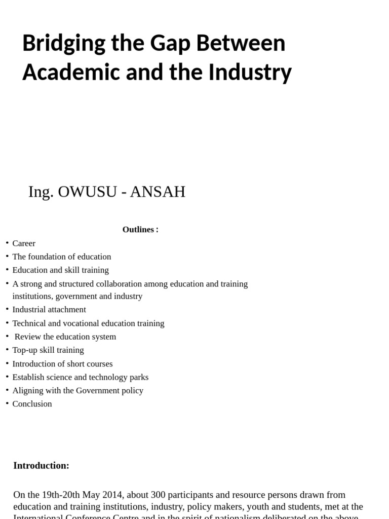 Bridging Academic and Industry Skills | PDF | Policy | Vocational Education