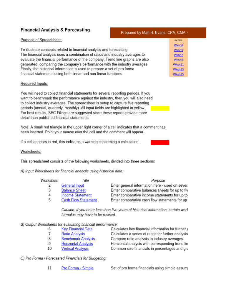Financial Analysis and Forecasting Model | PDF | Dividend | Equity ...