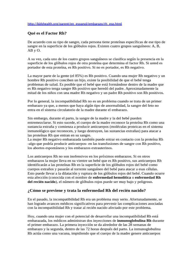 Factor RH I Embaràs | PDF | Tipo de sangre | Sangre