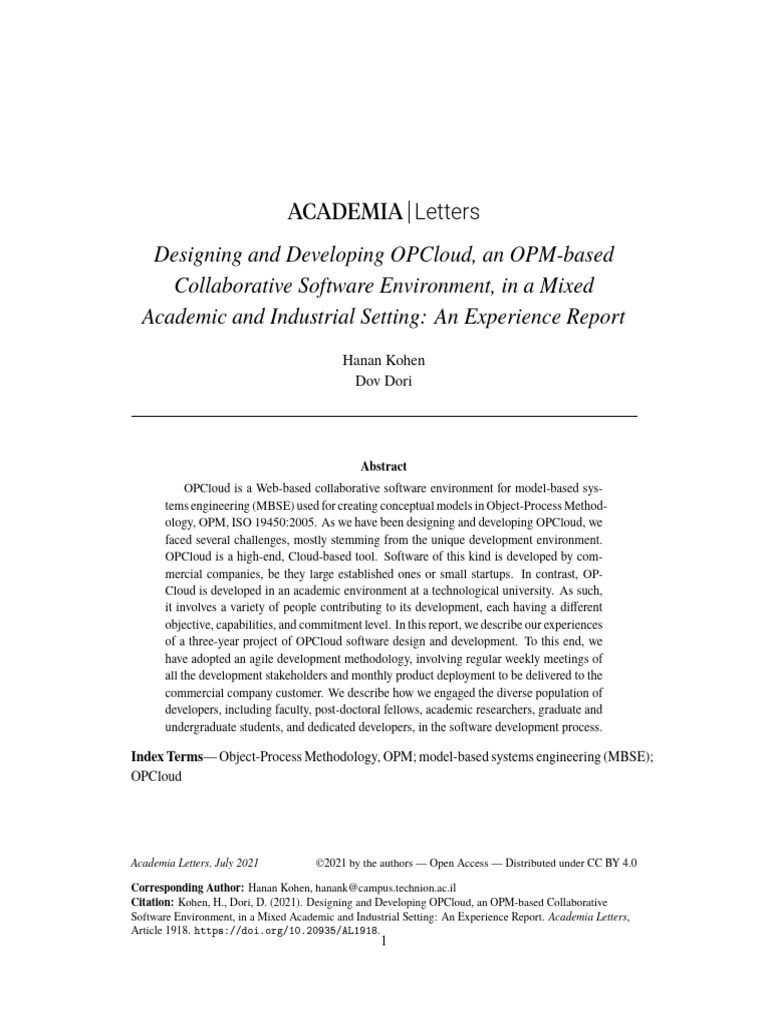 Developing OPCloud: An OPM Software Report | PDF | Software Engineering ...