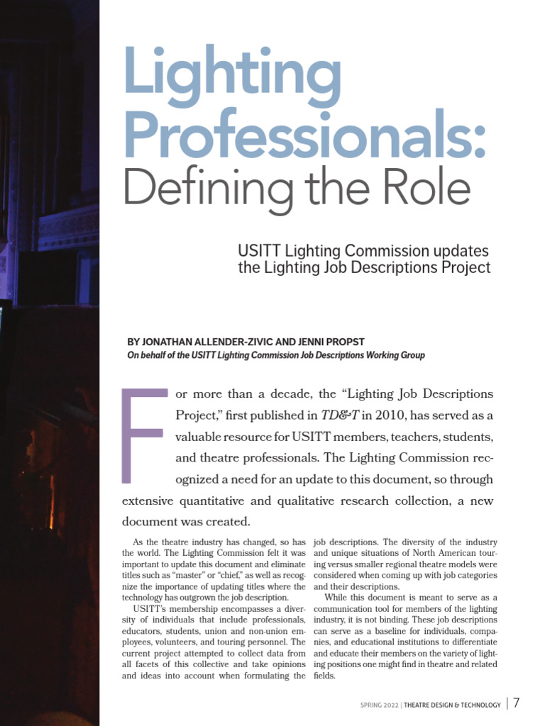 Updated Lighting Job Descriptions | PDF | Electrician