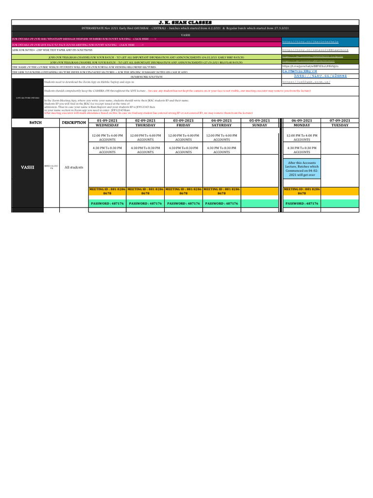 Course Time Table Pdf 35328 Pdf
