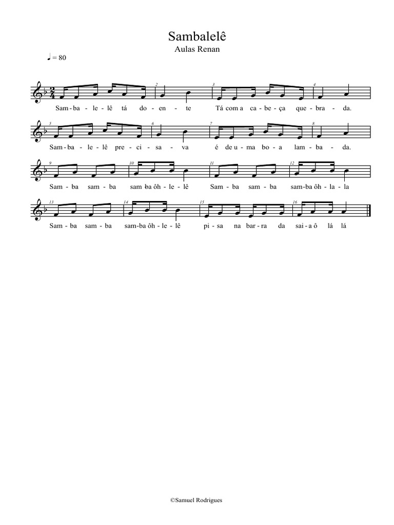 Sambalelê - Partitura Completa | PDF